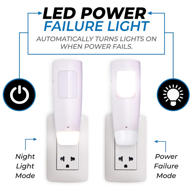 Westek Emergency Light, 1 Pack - Multi-Function LED Rechargeable Flashlight, Power Failure Light and Night Light - Must-Have Power Outage Lights, Ideal for Storms, Blackouts - NL-PWFL AmerTac - Image 4